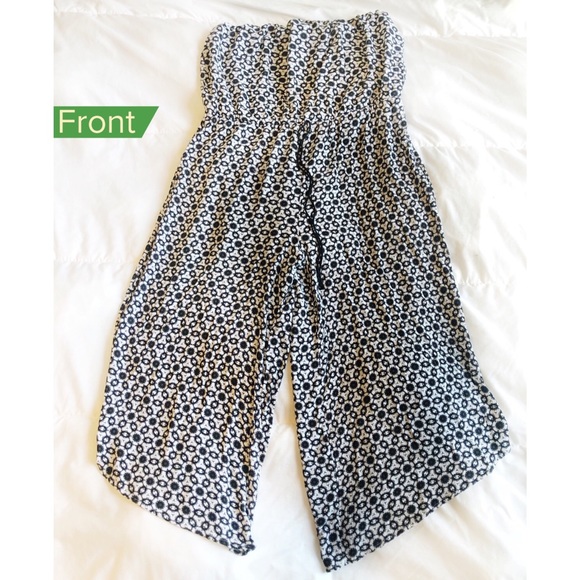 Black & White Strapless Jumpsuit/Romper - Picture 2 of 4